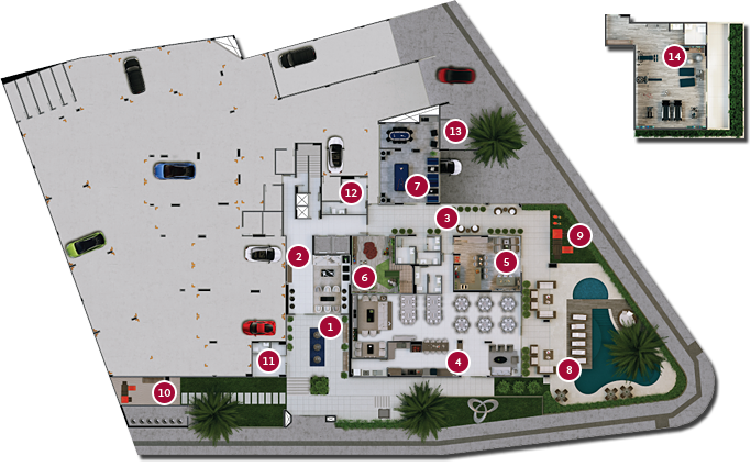 Mapa das áreas comuns